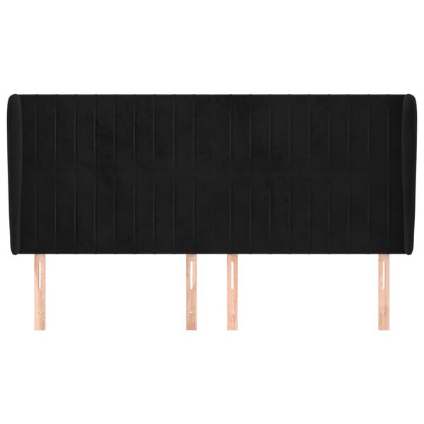 vidaXL S&auml;nggavel med kanter svart 203x23x118/128 cm sammet