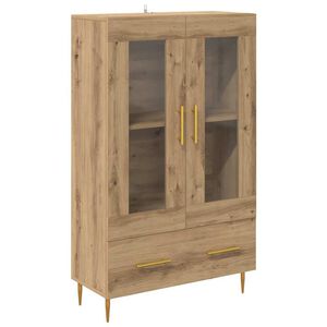 vidaXL Sk&aring;p Artisan Ek 69,5 x 31 x 115 cm Konstruerat tr&auml; och glas