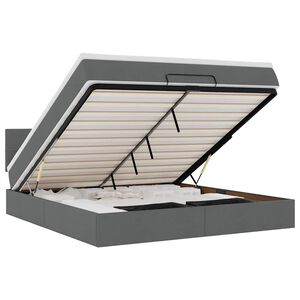 vidaXL Ottoman s&auml;ngram med madrass m&ouml;rkgr&aring; 160x200 cm tyg