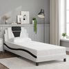 vidaXL Bed Frame "Viana" with LED without Mattress White and Black 90x200 cm