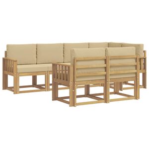 vidaXL Utomhussoffset 7 st Vit och Beige Polyester