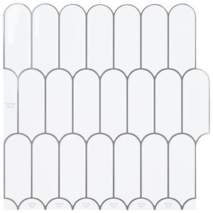 vidaXL Fj&auml;derplatta 50 pcs Vit gr&aring; 30 x 30 cm Polyuretan och PET