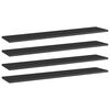 vidaXL Hyllplan 4 st svart h&ouml;gglans 100x20x1,5 cm konstruerat tr&auml;
