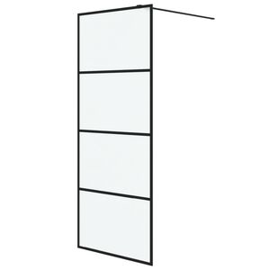 vidaXL Duschv&auml;gg svart 80x195 cm frostat ESG-glas