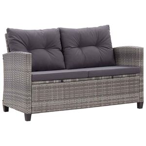 vidaXL Tr&auml;dg&aring;rdssoffa 2-sits med dynor gr&aring; 124 cm konstrotting