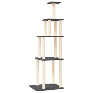 vidaXL Kl&ouml;str&auml;d med sisalpelare m&ouml;rkgr&aring; 183 cm