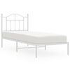 vidaXL S&auml;ngram med huvudgavel metall vit 90x190 cm