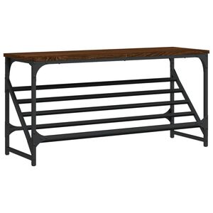vidaXL Skohylla brun ek 90x30x45 cm konstruerat tr&auml;