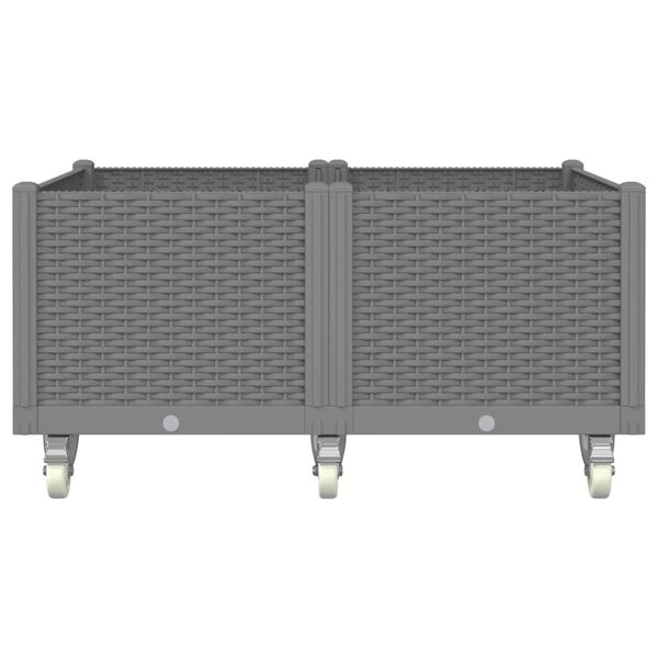 vidaXL Odlingsl&aring;da med spalj&eacute; ljusgr&aring; 100x80x54 cm PP