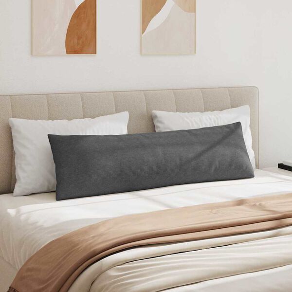 vidaXL Sofakuddar 2 pcs M&ouml;rkgr&aring; 145 x 40 cm Kordread tyg