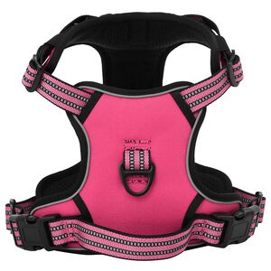 vidaXL Hundsele med reflekterande r&auml;nder Justerbar rosa XL