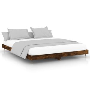 vidaXL S&auml;ngram utan madrass r&ouml;kt ek 200x200 cm konstruerat tr&auml;