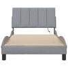 vidaXL Bed Frame without Mattress "Hanko" Light Grey 100x200cm Fabric