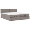 vidaXL Ottoman s&auml;ngram med madrasser taupe 200x200 cm tyg