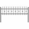 vidaXL Spikestaket ASTEN 200 x 110 cm Pulverlackerat st&aring;l Svart