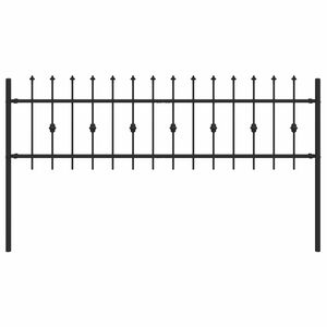 vidaXL Spikestaket ASTEN 200 x 110 cm Pulverlackerat st&aring;l Svart
