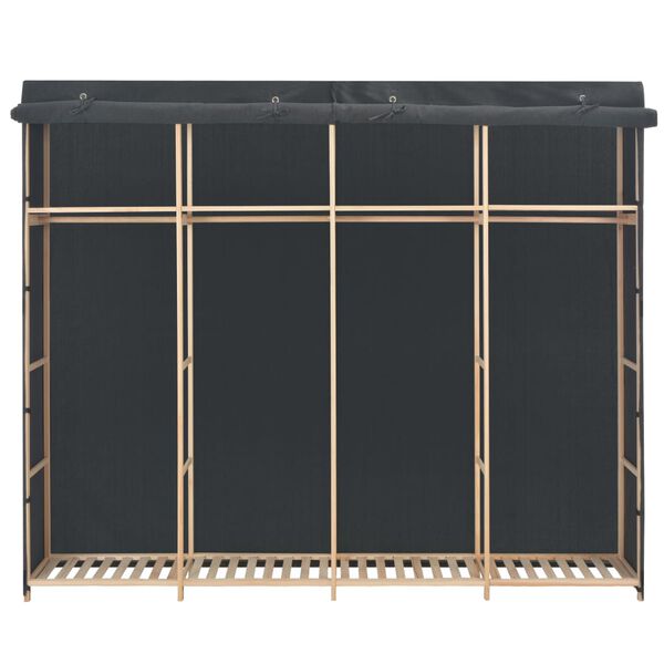 vidaXL Garderob gr&aring; 200x40x170 cm tyg