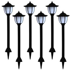 vidaXL Solcellslampor f&ouml;r staket 6 st LED svart