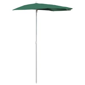 vidaXL Halvrunt parasoll med st&aring;ng 180x90 cm gr&ouml;n