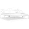 vidaXL Utdragbar s&auml;ngram b&auml;ddsoffa vit metall 90x200 cm