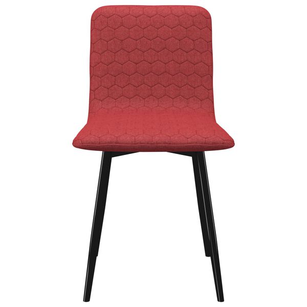 vidaXL Matstolar 2 st vinröd tyg