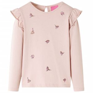T-shirt med l&aring;nga &auml;rmar f&ouml;r barn rosa 92
