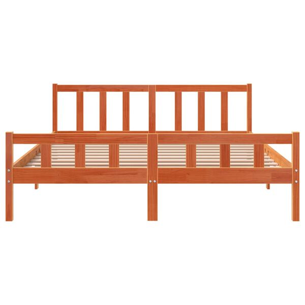 vidaXL S&auml;ngram utan madrass vaxbrun 180x200 cm massiv furu