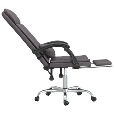 vidaXL Kontorsstol med massage grå konstläder