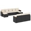 vidaXL Loungegrupp 10 delar med svarta dynor konstrotting