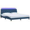 vidaXL Bed Frame with LED without Mattress Blue 180x200 cm Fabric