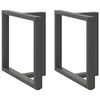 vidaXL Matbordsben T-formade 2 st antracit 70x35x(72-73) cm st&aring;l
