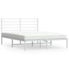 vidaXL S&auml;ngram med huvudgavel metall vit 150x200 cm