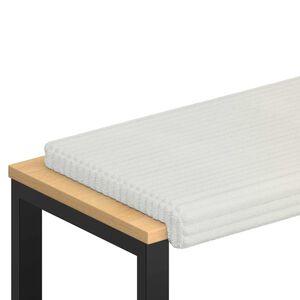 vidaXL B&auml;nk kudde Plush kordfl&oslash;yel Gr&auml;ddvit Djup 35 cm