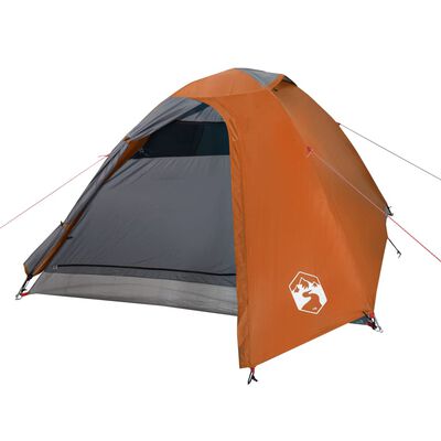 vidaXL Campingtält 2 Personer grå & orange 264x210x125 cm 185T taft