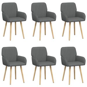 vidaXL Matstolar 6 st Tyg M&ouml;rkgr&aring; 56,5 x 50 x 87,5 cm