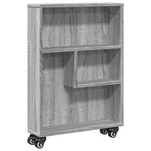 vidaXL Smal f&ouml;rvaringsvagn gr&aring; sonoma 48x13x68 cm konstruerat tr&auml;