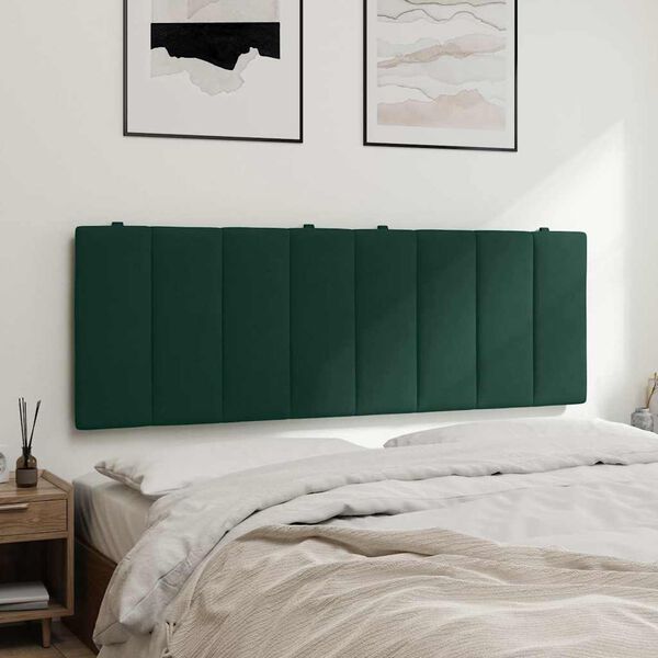 vidaXL Headboard Cushion "Hanko" Dark Green 140 cm Velvet