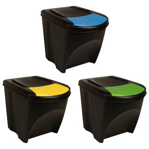 vidaXL Staplingsbara soptunnor 3 st antracit 75 L