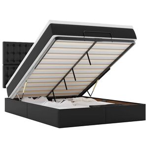 vidaXL Ottoman s&auml;ngram med madrass svart 140x200 cm konstl&auml;der