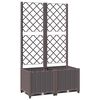 vidaXL Odlingsl&aring;da med spalj&eacute; brun 80x40x136 cm PP