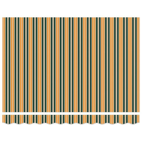 vidaXL Utfällbar markis Grön och Gul 300 x 250 cm Tyg och Metall