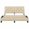 vidaXL Bed Frame with LED without Mattress Cream 140x200 cm Fabric