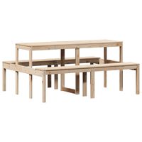 vidaXL Picknickbord 160x134x75 cm massivt trä