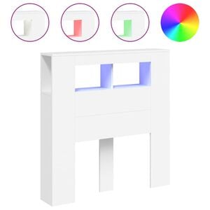 vidaXL S&auml;nggavel LED vit 100x18,5x103,5 cm konstruerat tr&auml;