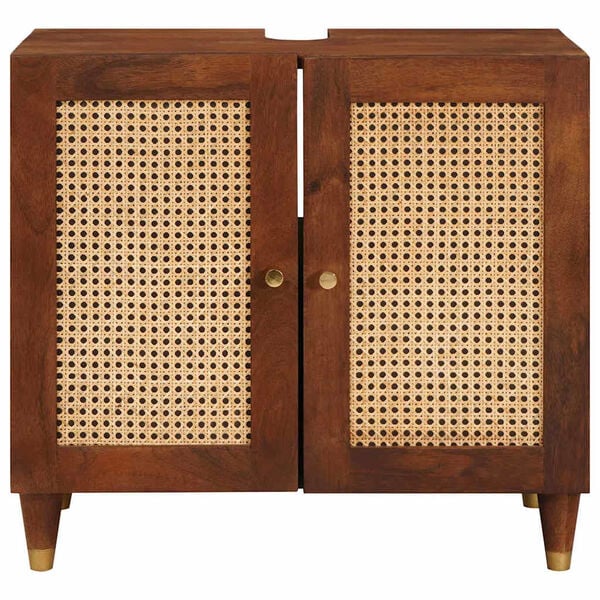 vidaXL Diskb&auml;nkssk&aring;p med hylla Brun 62 x 33 x 58 cm Konstruerat tr&auml;