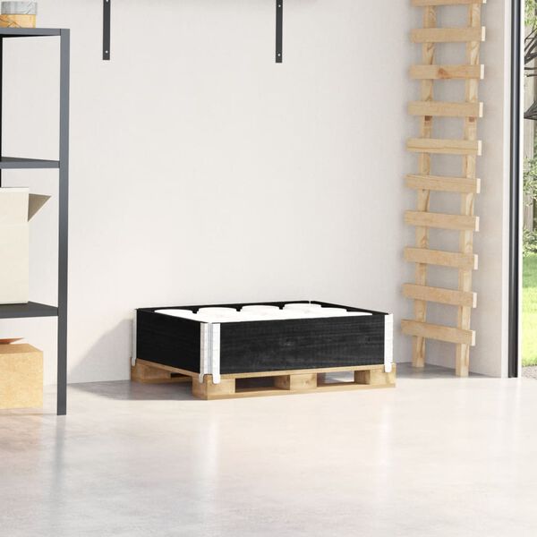 vidaXL Pallkrage svart 80x60 cm massivt furu