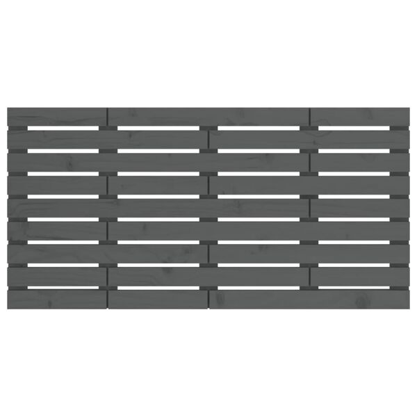 vidaXL V&auml;ggmonterad huvudgavel gr&aring; 126x3x63 cm massiv furu