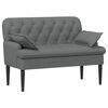 vidaXL Loveseat med knapprapport M&ouml;rkgr&aring; 111 x 68 x 80 cm Tyg
