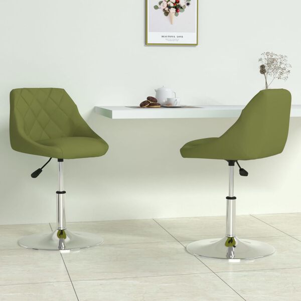 vidaXL Snurrbara matstolar 2 st ljusgr&ouml;n sammet