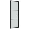 vidaXL Innerd&ouml;rr 76x201,5 cm svart matt glas och aluminium